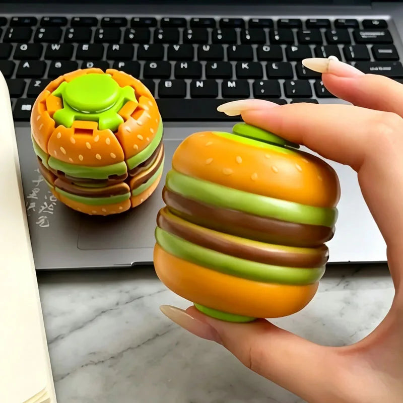Hamburger Fidget Spinner — Press to Spin Stress Relief Toy – product image 2