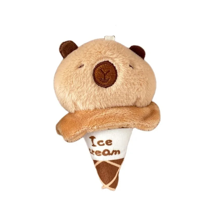 Capybara Ice Cream Plush Keychain - Mini Dessert Charm — image 6