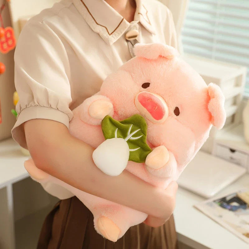 Pig Plush Toy - Soft Piggy with Hamburger or Cabbage, 8-12" | 20-30 cm — image 4