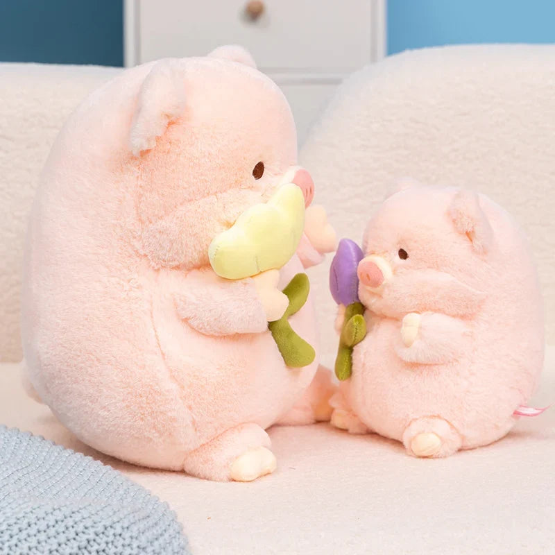 Flower-Holding Pig Plushie, Two Colors, 8-12" | 20-30 cm — image 9