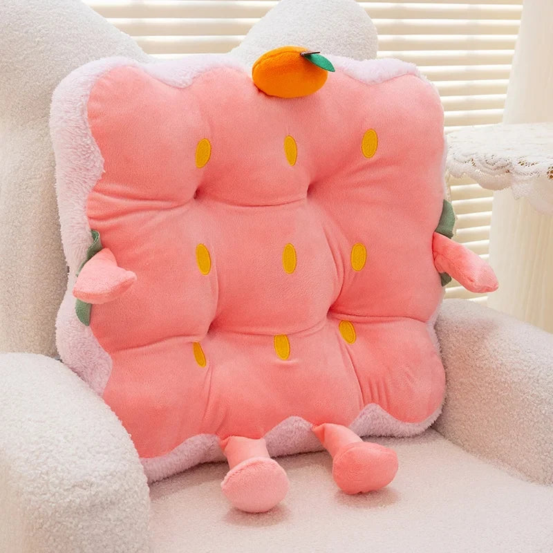 Strawberry Seat Cushion - Soft Plush Chair Pad, 16" | 40 cm — image 2