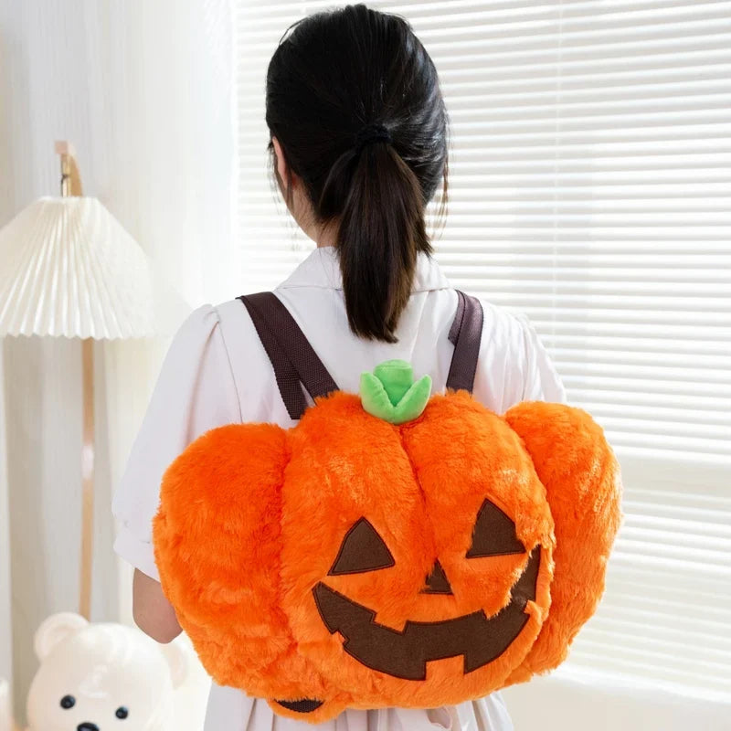 Halloween Pumpkin Plush Trick-or-Treat Bag | Spooky Tote for Kids — image 2