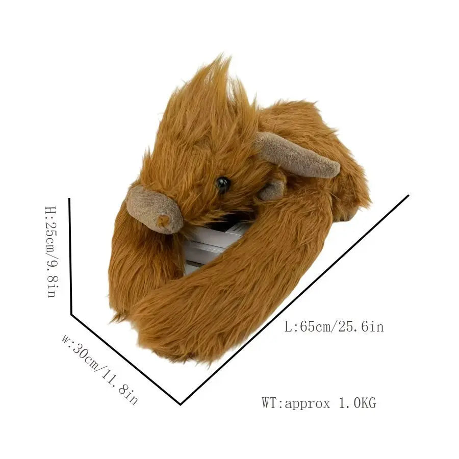 Weighted Highland Cow Plush - Soft Calming Cow Pillow, 26" | 65 cm — image 2