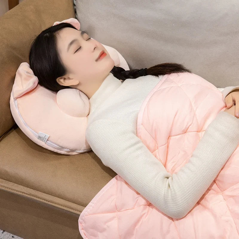 Plush Pig Pillow with Blanket | Stuffed Cartoon Piggy, 40–50 cm — image 4
