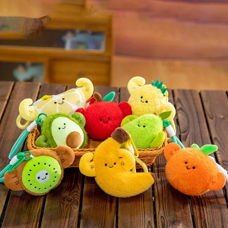Mini Fruit Plush Keychain Set | Pear, Avocado, Pineapple, Lemon & Banana Pendants, 5\ | 12 cm" — image 2
