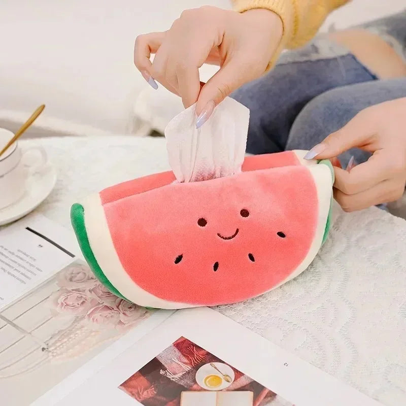 Plush Fruit Tissue Holder for Cars: Three Fruits — image 3