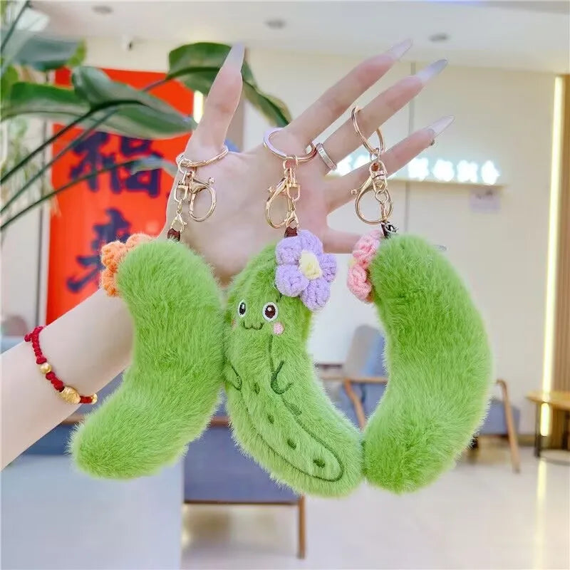 Pickle Plush Toy Keychain | Cute Food Pendant for Bags & Keys — image 2