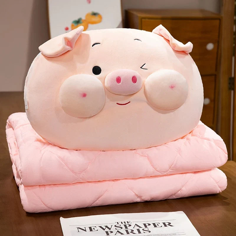 Plush Pig Pillow with Blanket | Stuffed Cartoon Piggy, 40–50 cm — image 9