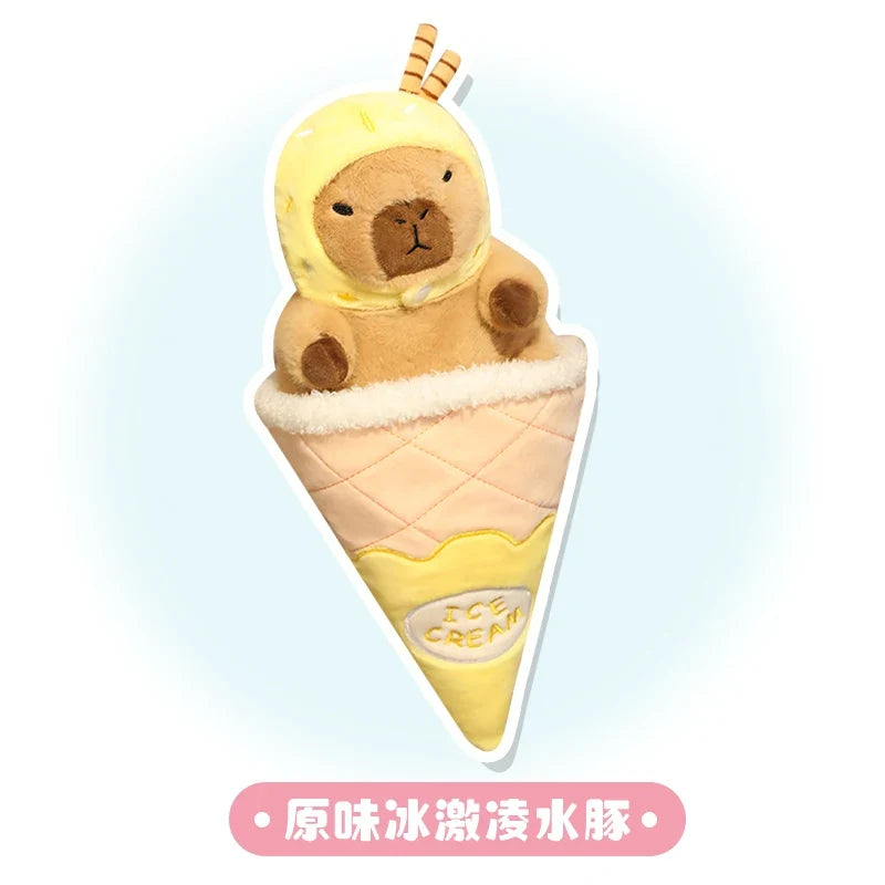 Ice Cream Capybara Plush Toy - Soft Dessert Animal & Nest, 8-13" | 20-33 cm — image 11