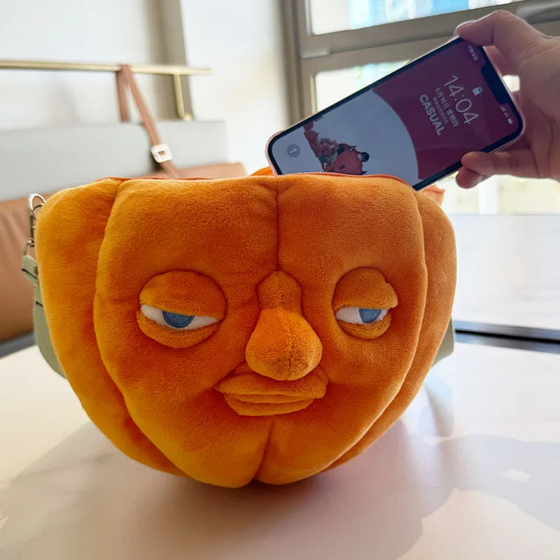 Pumpkin Plush Backpack | Halloween Shoulder Bag — image 3