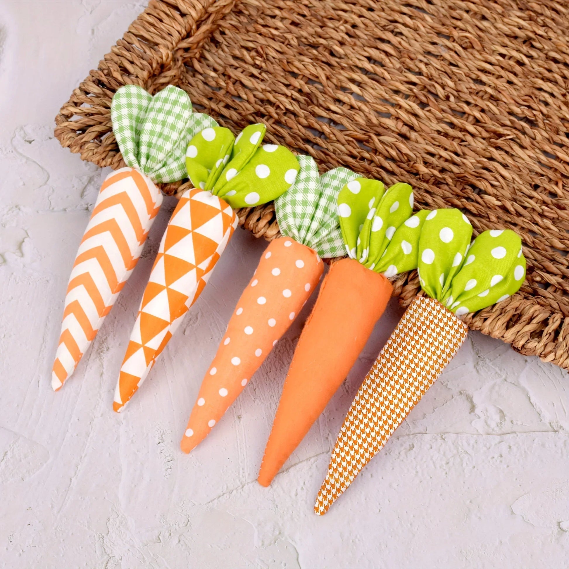 Plushie Carrot Plushies- Set of Five - Festive Spring Decor, 6" | 16 cm — image 1