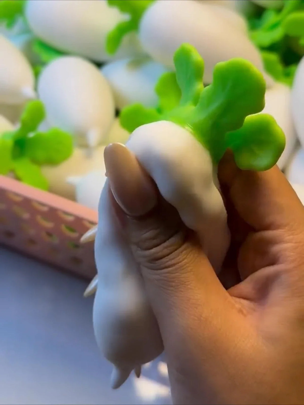 White Radish Crunchy Squishy — ASMR Stress Relief Fidget Toy – product image 3