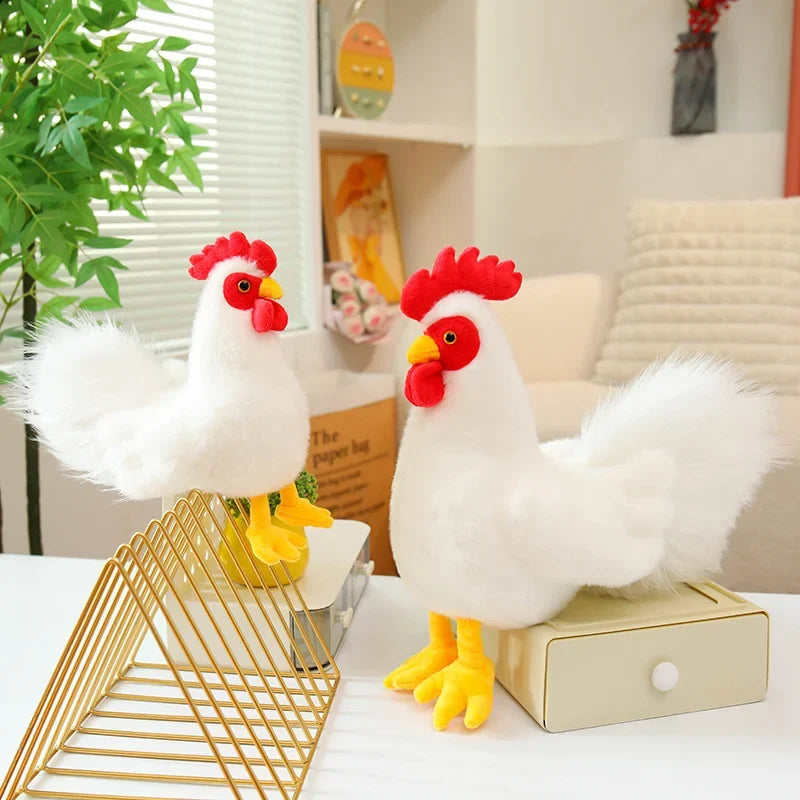 White Chicken & Rooster Plush Toys – Hen & Cock, 7-10" | 18-25 cm — image 3