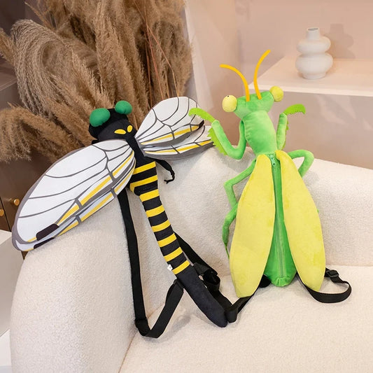 Praying Mantis and Mystic Dragonfly Plush Backpack — image 1