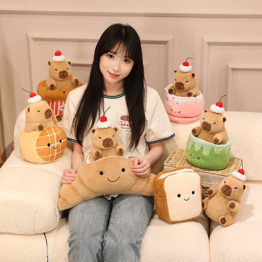 Ice Cream Capybara Plush Toy - Soft Dessert Animal & Nest, 8-13" | 20-33 cm — image 1