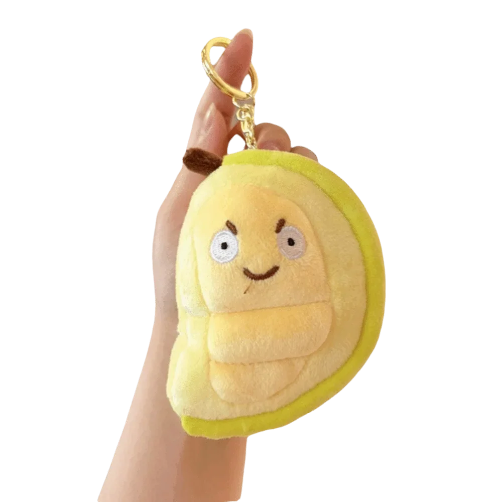 Plushie Cartoon Fruit Durian Keychain, 4" | 9.5 cm — image 2