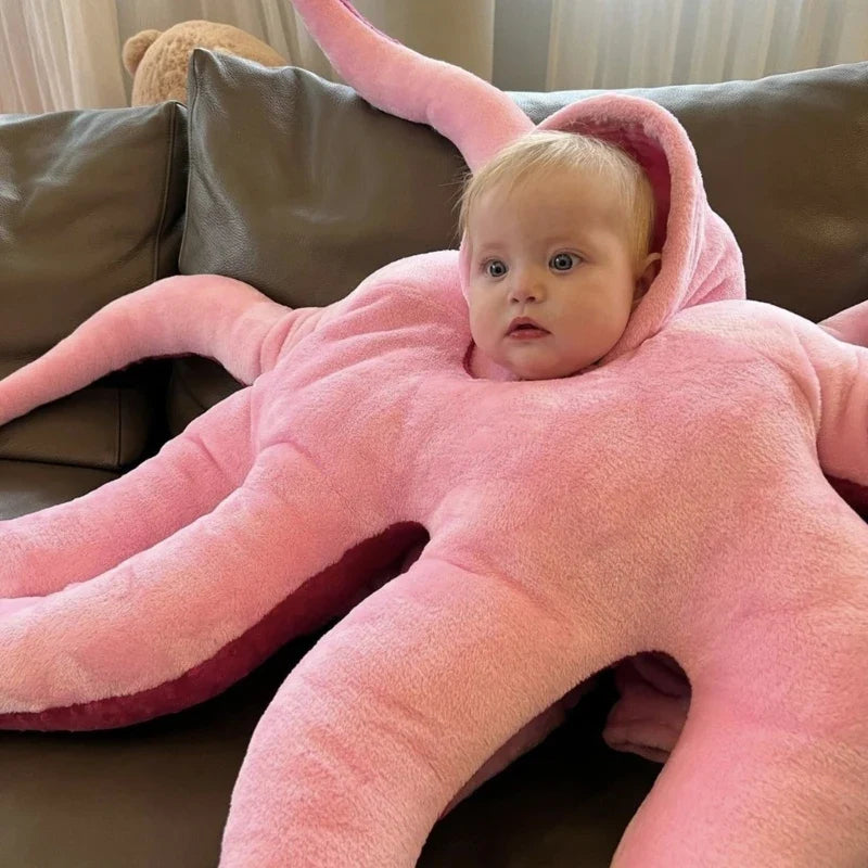 Giant Cartoon Octopus Plush Hat & Pillow | Oversized Stuffed Aquatic Toy, 51\ | 130 cm" — image 4