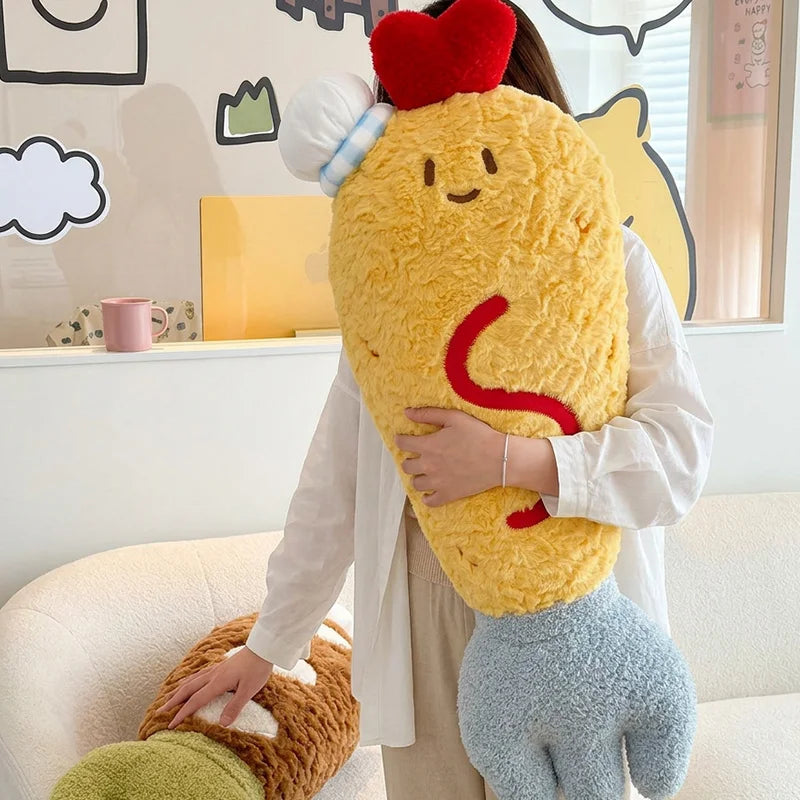 Fried Shrimp Fork Plush Pillow - Long Soft Snack, 22-39" | 56-100 cm — image 3