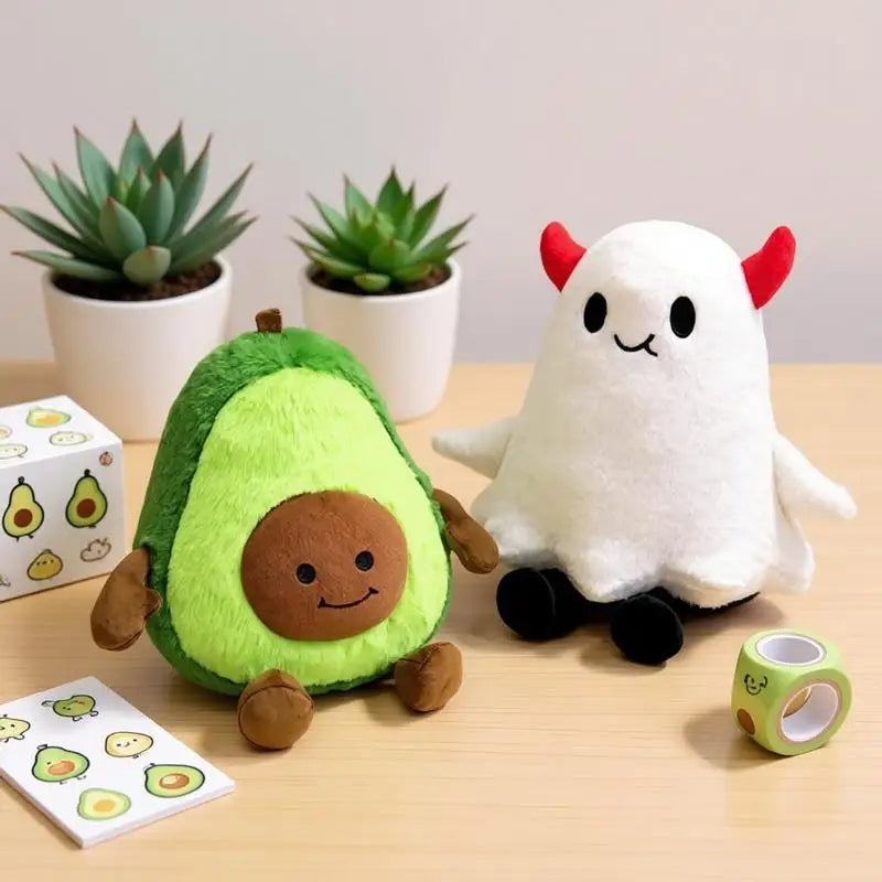 Avocado Ghost Plush Pillow – Spooky Meets Brunch, 12" | 30 cm — image 1