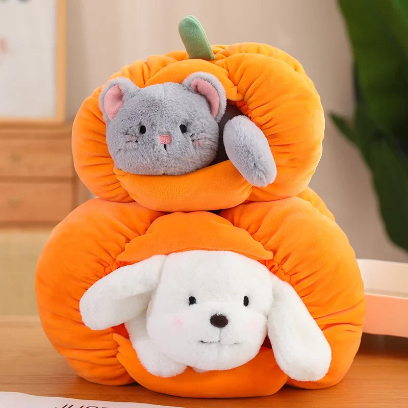 Pumpkin Plushie with Hidden Stuffed Animal — image 5