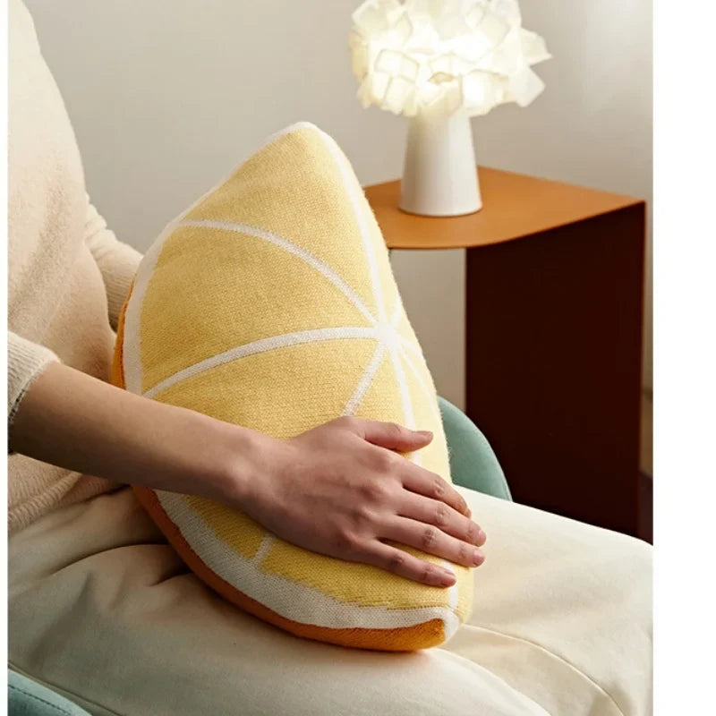 Fruit Throw Pillow - Knitted Watermelon & Avocado Cushion, 8-16" | 20-40 cm — image 6