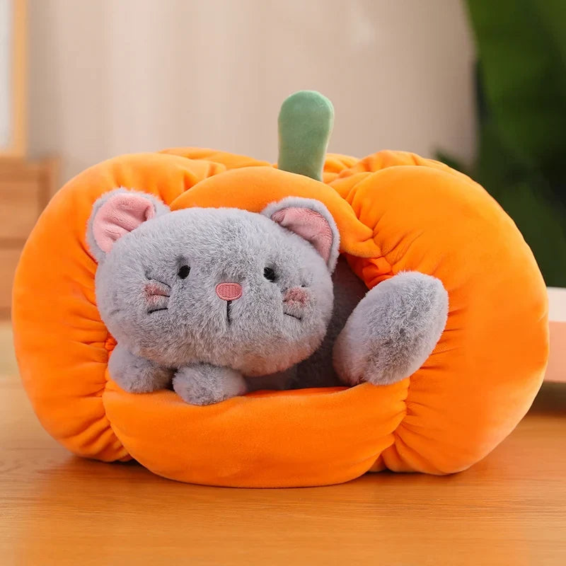 Pumpkin Plushie with Hidden Stuffed Animal — image 7