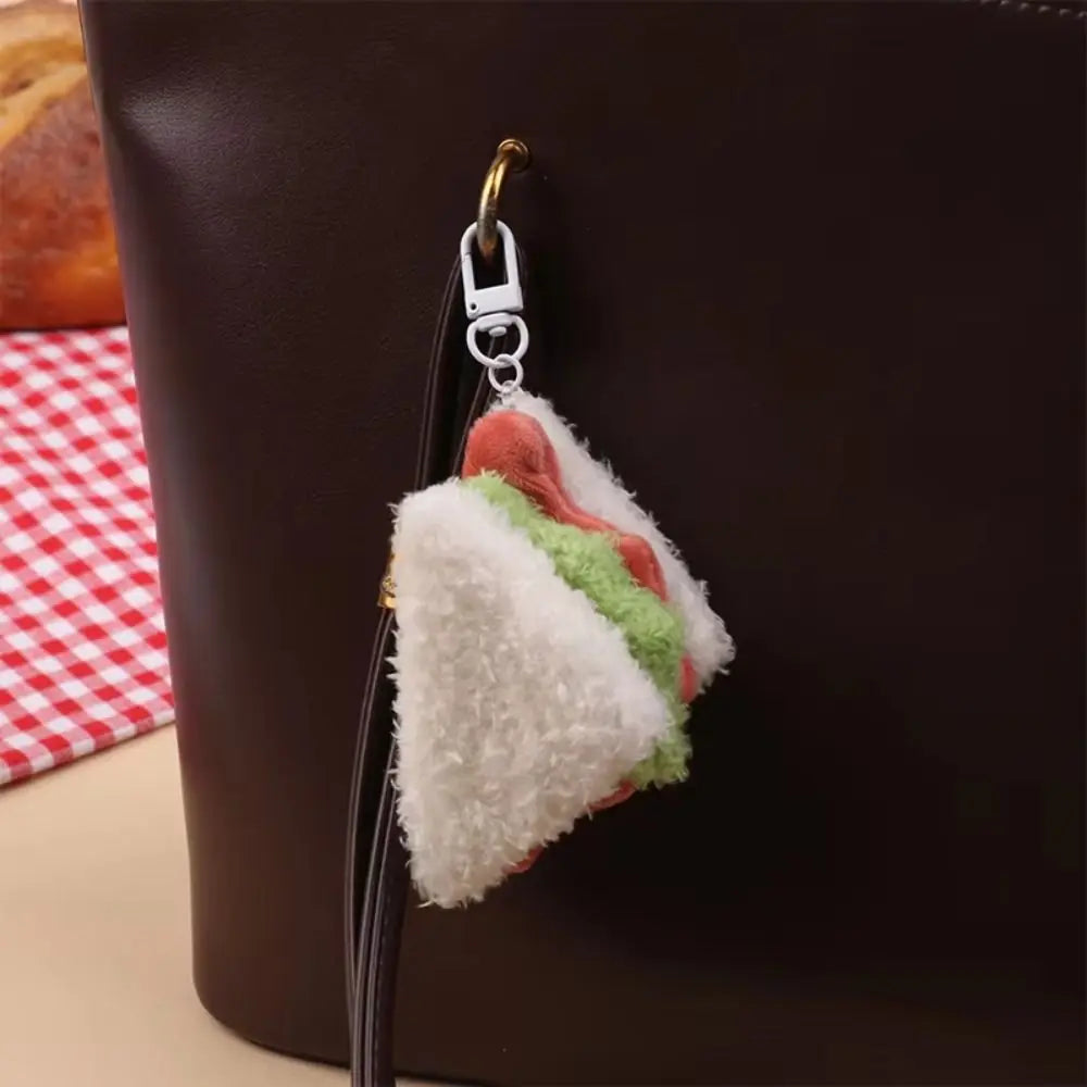 Korean-Style Food Plush Keychain Set | Hamburger, Sandwich & Snack Pendants — image 1