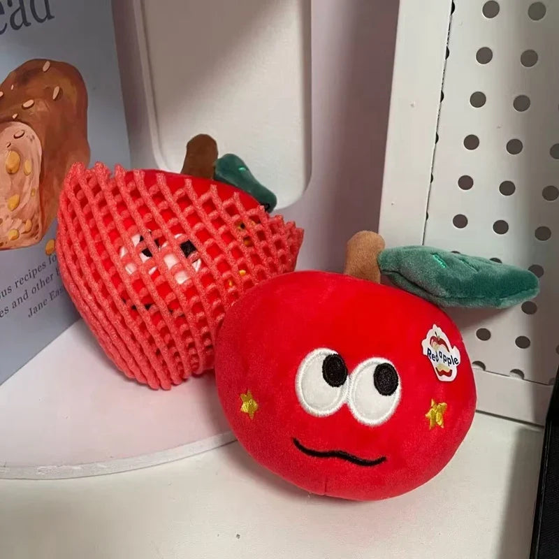 Surprise Red Apple Plush Toy | Hidden Caterpillar Ring Gift Box, 4\ | 10 cm" — image 5