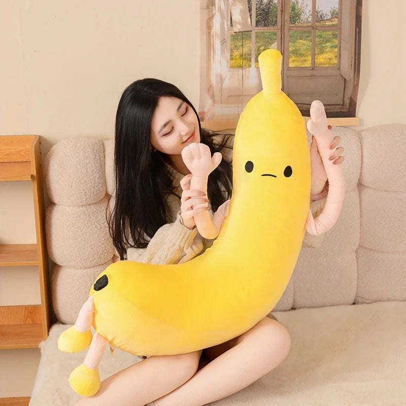 Banana & Eggplant Soothing Pillow | Dual-Fruit Plush Stuffed Cushion — image 4