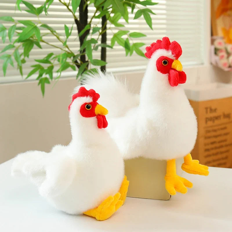 White Chicken & Rooster Plush Toys – Hen & Cock, 7-10" | 18-25 cm — image 4