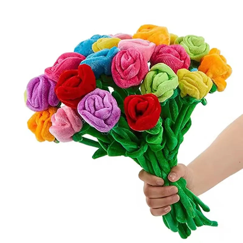 Stemmed Rose Plushies, Six Pieces Mixed Colors, 13" | 32 cm — image 7