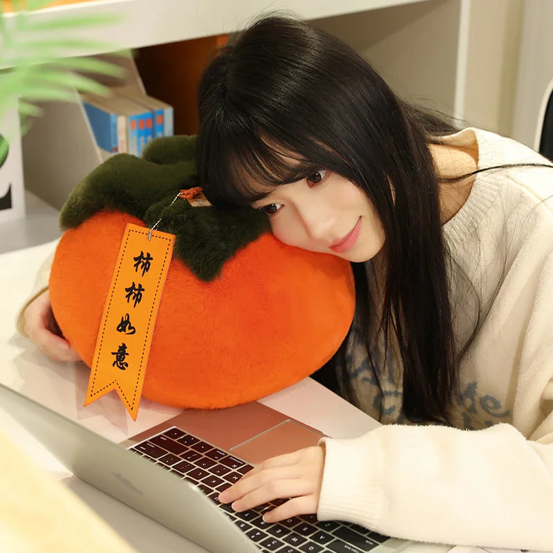 Fluffy Persimmon Plush Pillow | Long Body Cushion, 20–40 cm — image 4