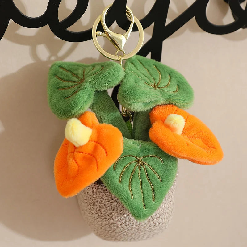 Smiling Anthurium Plush | Potted Flower Doll & Keychain Pendant — image 8