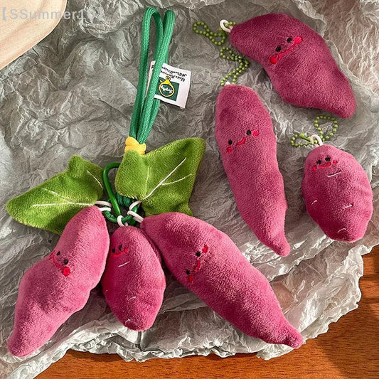 Purple Sweet Potato Plush Keychain | Cute Stuffed Vegetable Pendant — image 1
