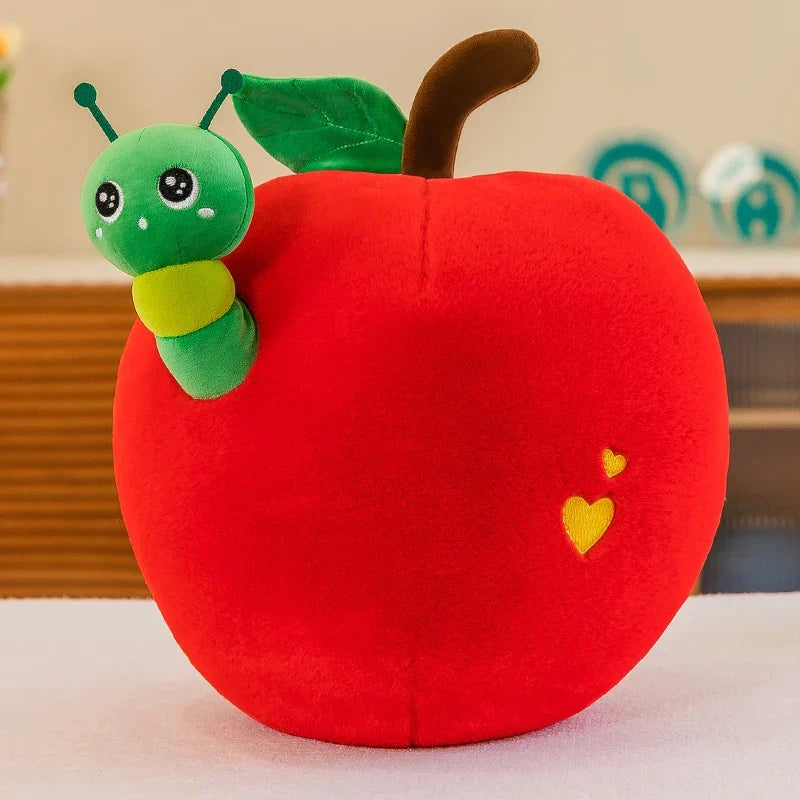 Caterpillar Apple Plush Toy - Soft Fruit Pillow, 8-16" | 20-40 cm — image 1