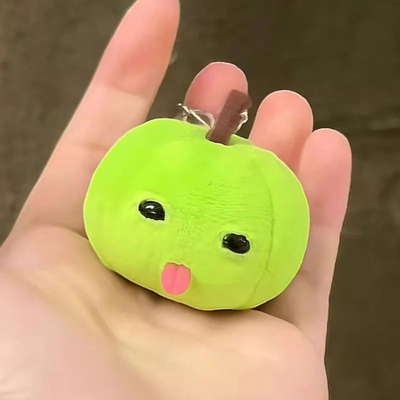 Apple Plush Keychain - Mini Red & Green Fruit Charm — image 2