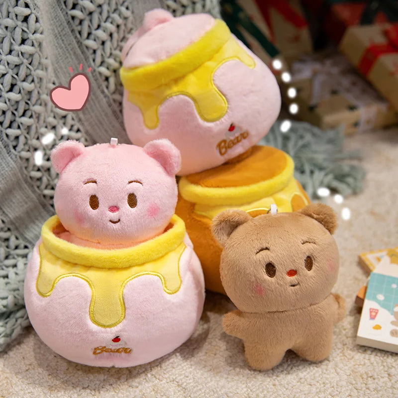 Honey Jar Bear Plush Doll | Stuffed Bear in Honey Pot, 7\ | 18 cm" — image 1