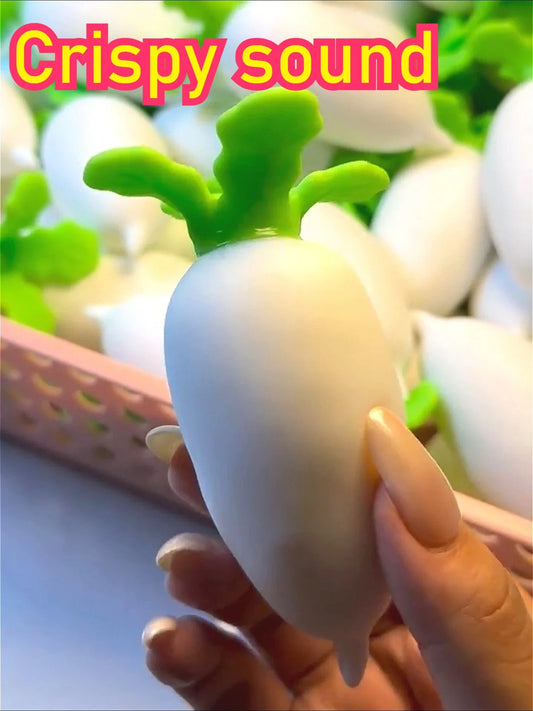 White Radish Crunchy Squishy — ASMR Stress Relief Fidget Toy