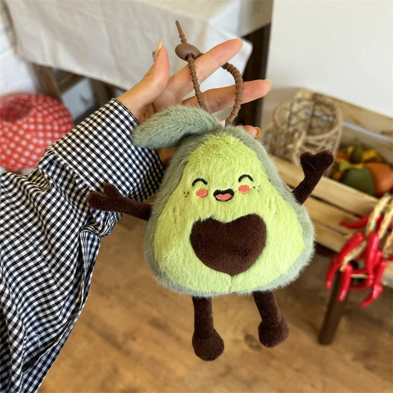 Fruit Plush Keychains | Watermelon, Avocado & Apple Charms, 5" | 13 cm — image 1