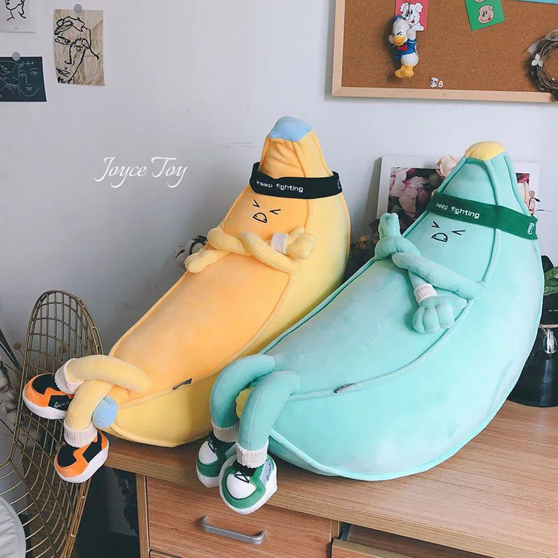 Keep Fighting Banana Man Plush Pillow - Funny Long Banana Cushion, 28" | 70 cm — image 1
