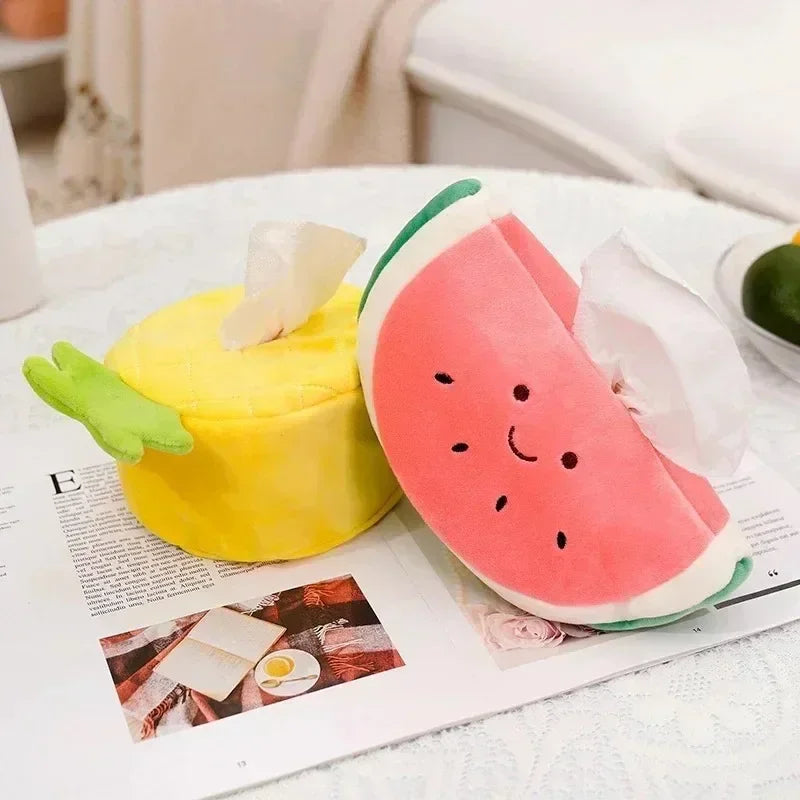 Plush Fruit Tissue Holder for Cars: Three Fruits — image 2