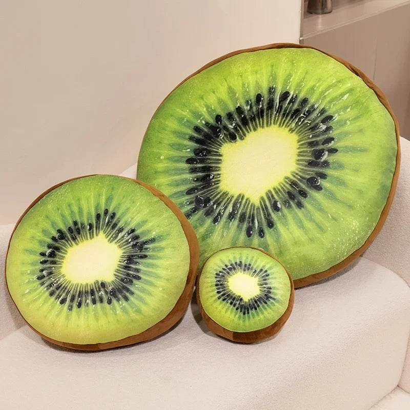 Round Kiwi Fruit Plush Floor Cushion, 8-24" | 20-60 cm — image 3
