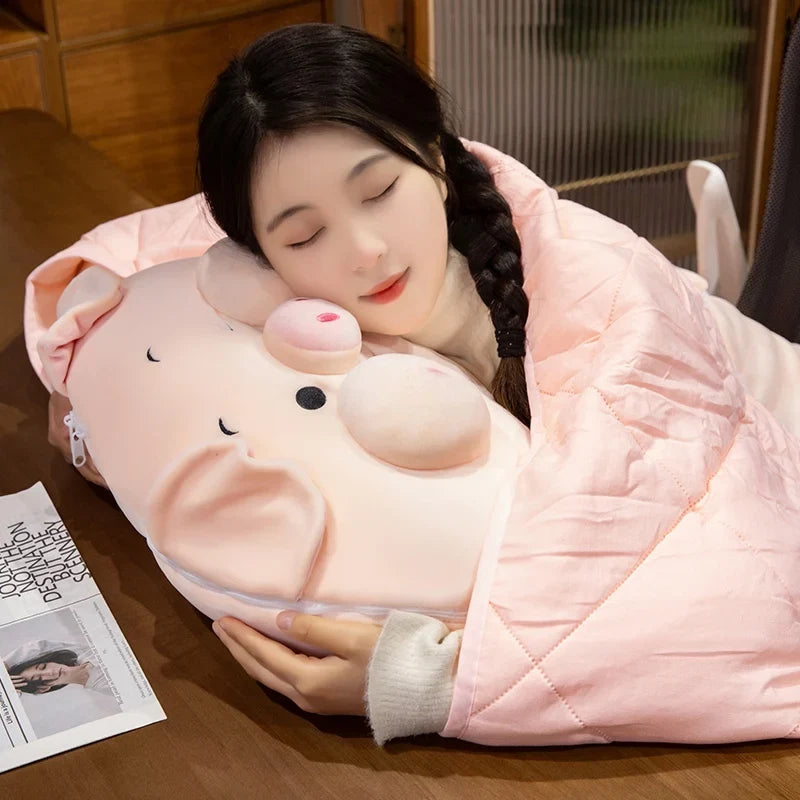Plush Pig Pillow with Blanket | Stuffed Cartoon Piggy, 40–50 cm — image 3