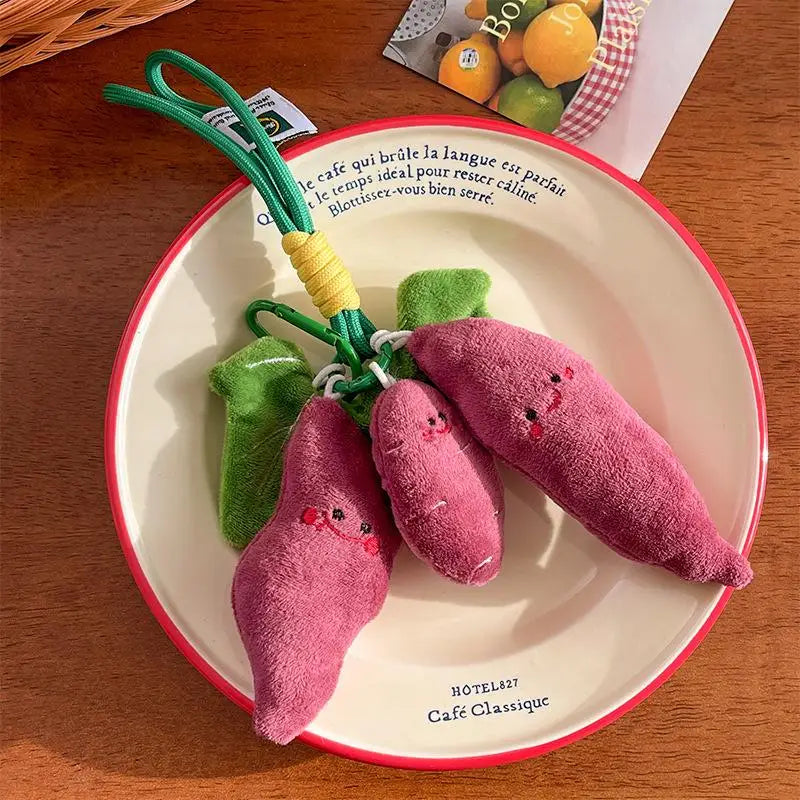 Purple Sweet Potato Plush Keychain | Cute Stuffed Vegetable Pendant — image 7