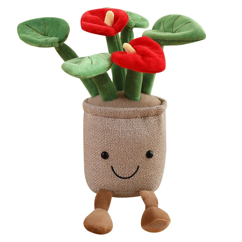 Smiling Anthurium Plush | Potted Flower Doll & Keychain Pendant — image 6