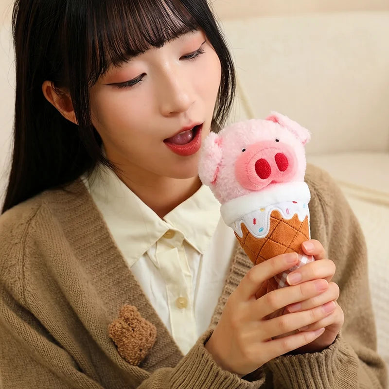 Ice Cream Cone Plush Toy - Soft Animal Cone Doll, 7" | 18 cm — image 2