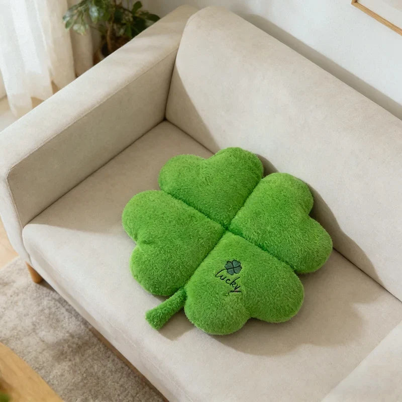 Four-Leaf Clover Plush Pillow – Lucky Green Cushion, 16" | 40 cm — image 4