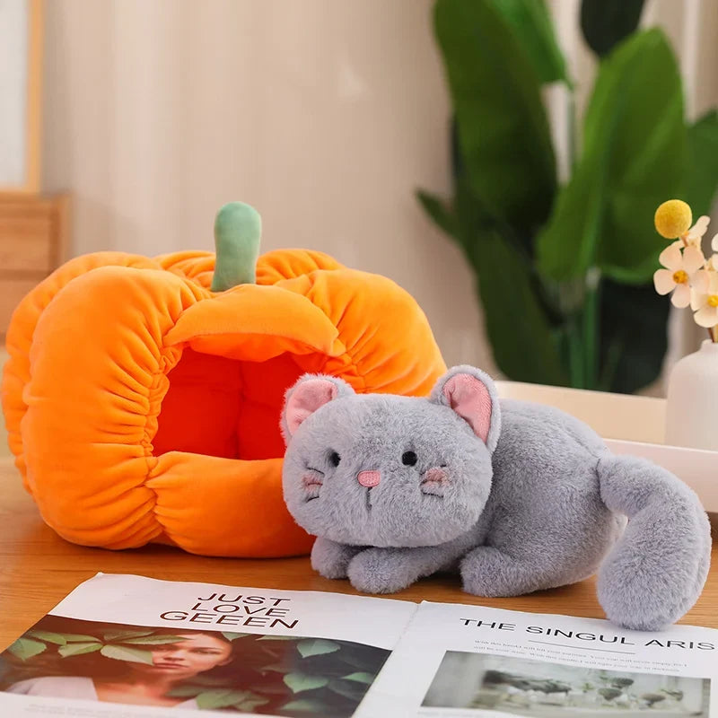 Pumpkin Plushie with Hidden Stuffed Animal — image 4