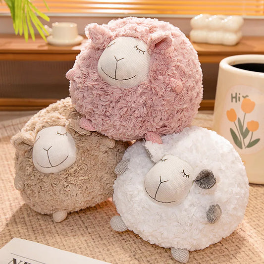 Fuzzy Sheep Plush Toy, Three Colors, 11" | 28 cm — image 1