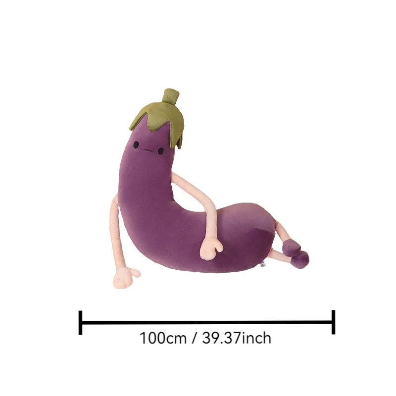 Banana & Eggplant Soothing Pillow | Dual-Fruit Plush Stuffed Cushion — image 2